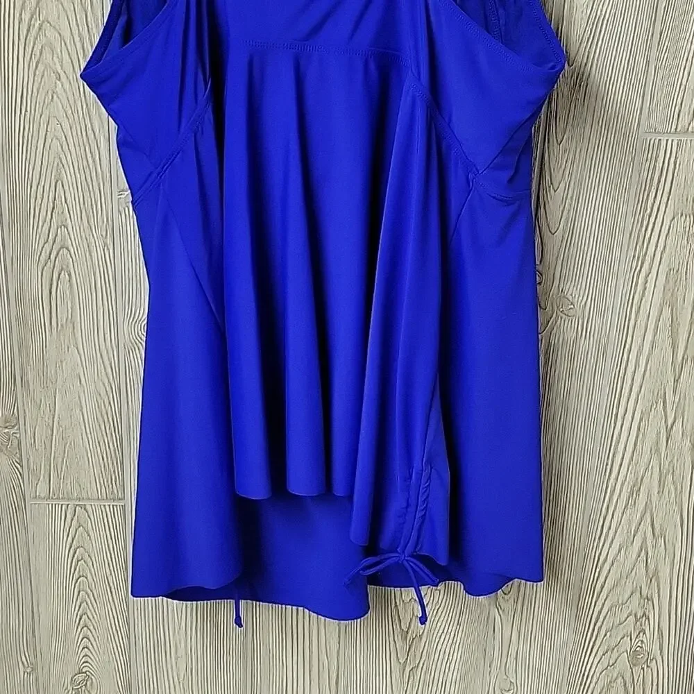 Aqua Eve Blue Swimsuit Tankini Top Womens Size 24W NWT